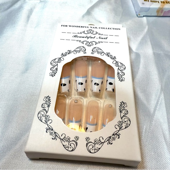 24 PC Press on Nail Set x5 Long French Medium Almond Long Ballerina French Nails - Picture 2 of 16